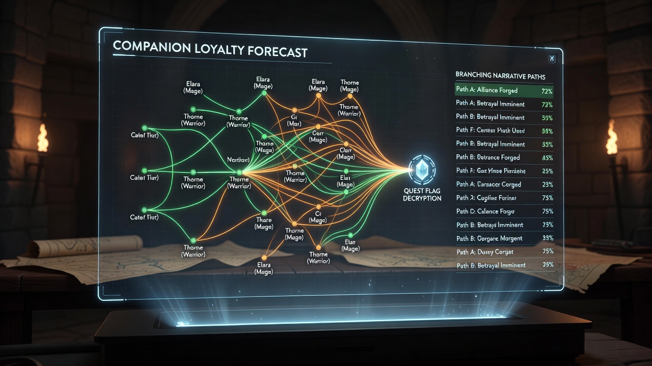 Companion loyalty meter interface showing flag-driven shifts