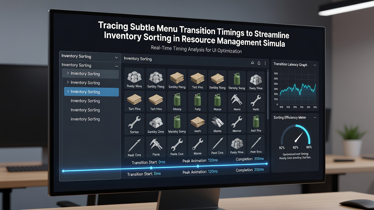 Side-by-side comparison of optimized versus unoptimized inventory sorting timelines in simulation software